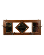 Miroir d'entrée en chêne à crochets - circa 1900