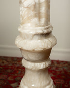 Colonne en albâtre sculpté électrifiée