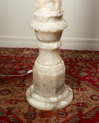 Colonne en albâtre sculpté électrifiée