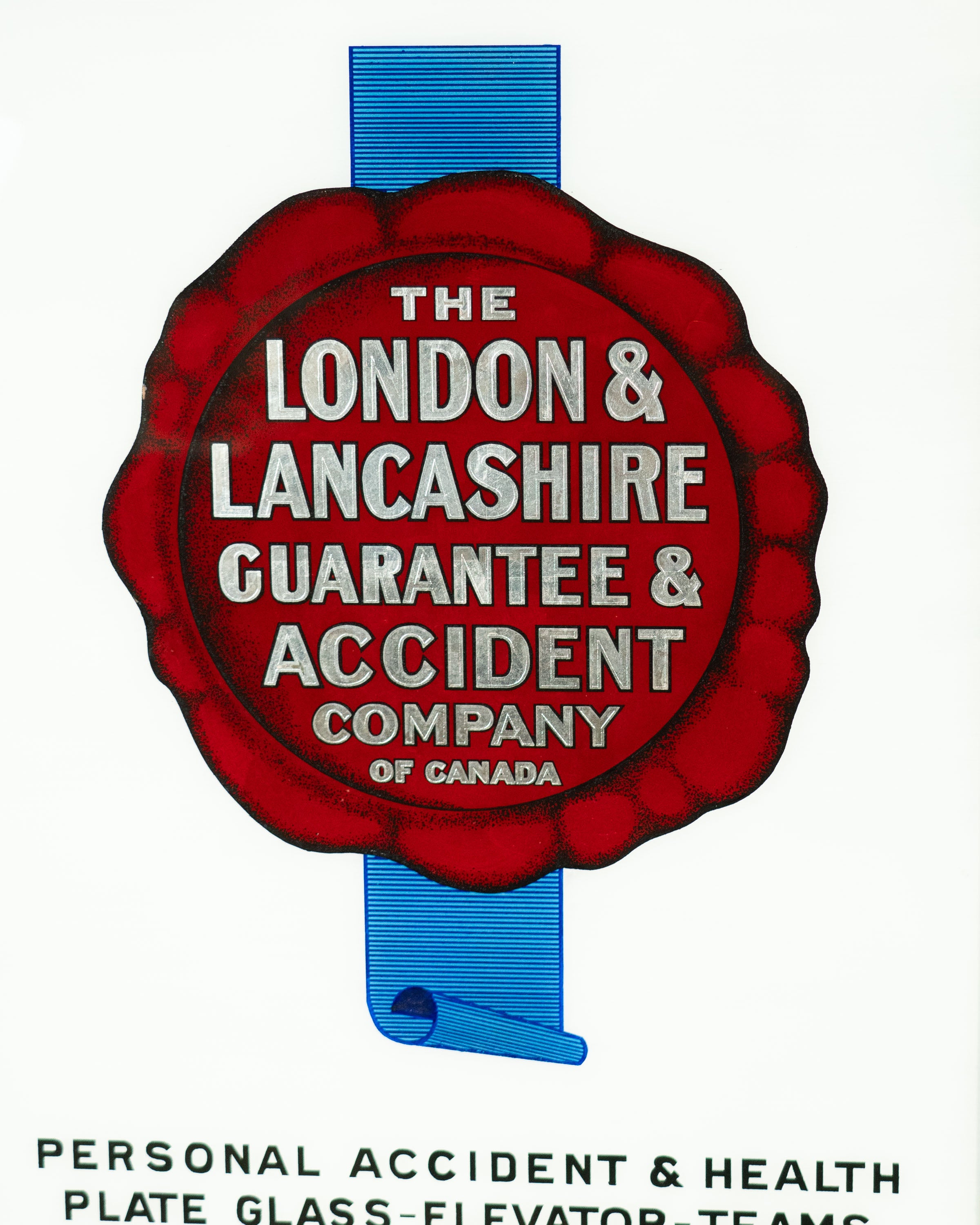 Affiche publicitaire sur verre - London & Lancashire Insurance Co.