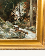 Huile sur panneau Chute d’eau - Gaston Roullet, circa 1890