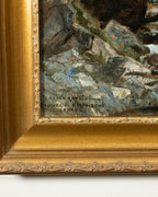 Huile sur panneau Chute d’eau - Gaston Roullet, circa 1890