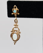 Boucles d'oreilles pendantes - opales et or 14k
