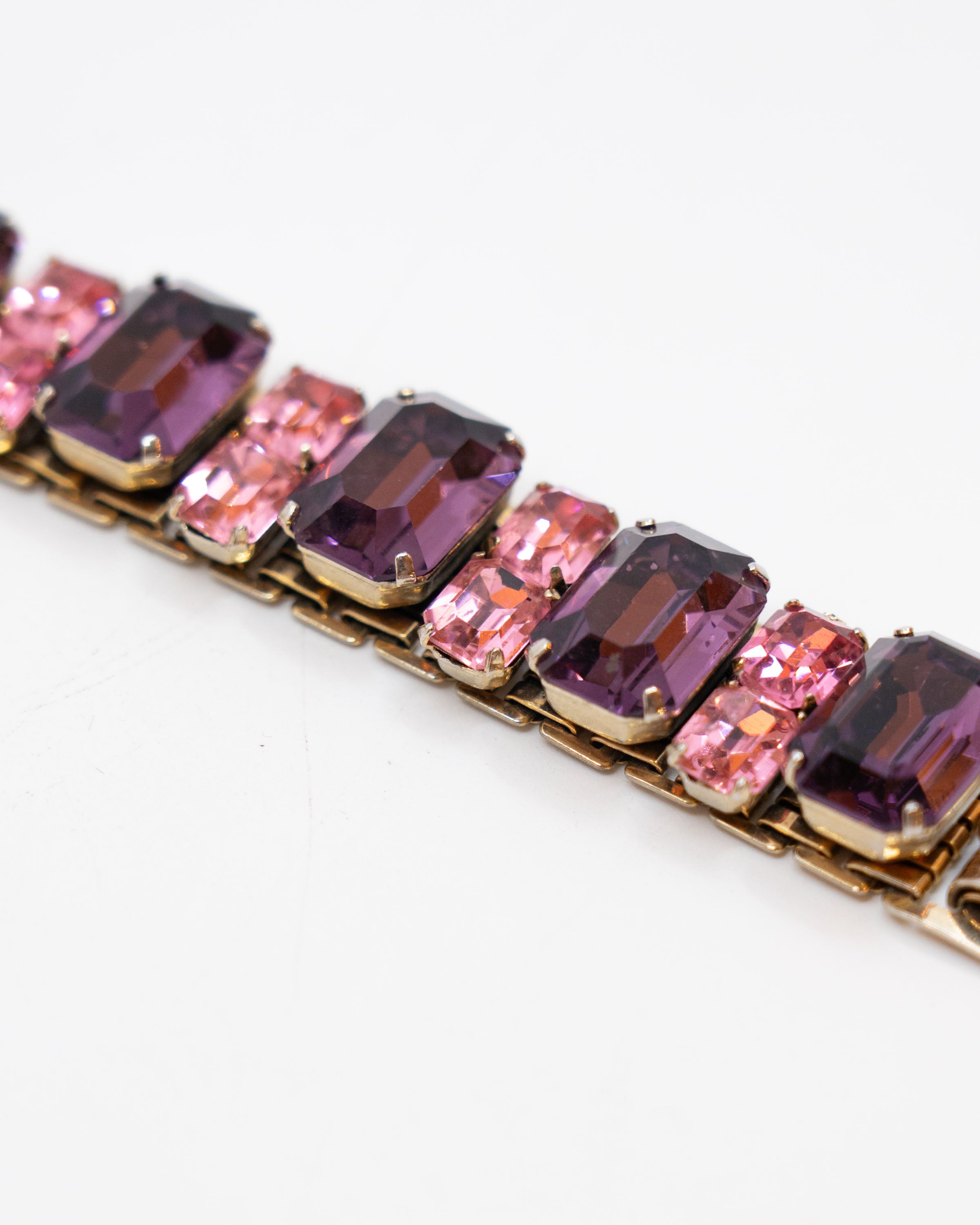 Bracelet vintage rose et violet - Coro vers 1950