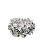 Bracelet manchette rigide blanc et noir – Gustave Sherman, vers 1950