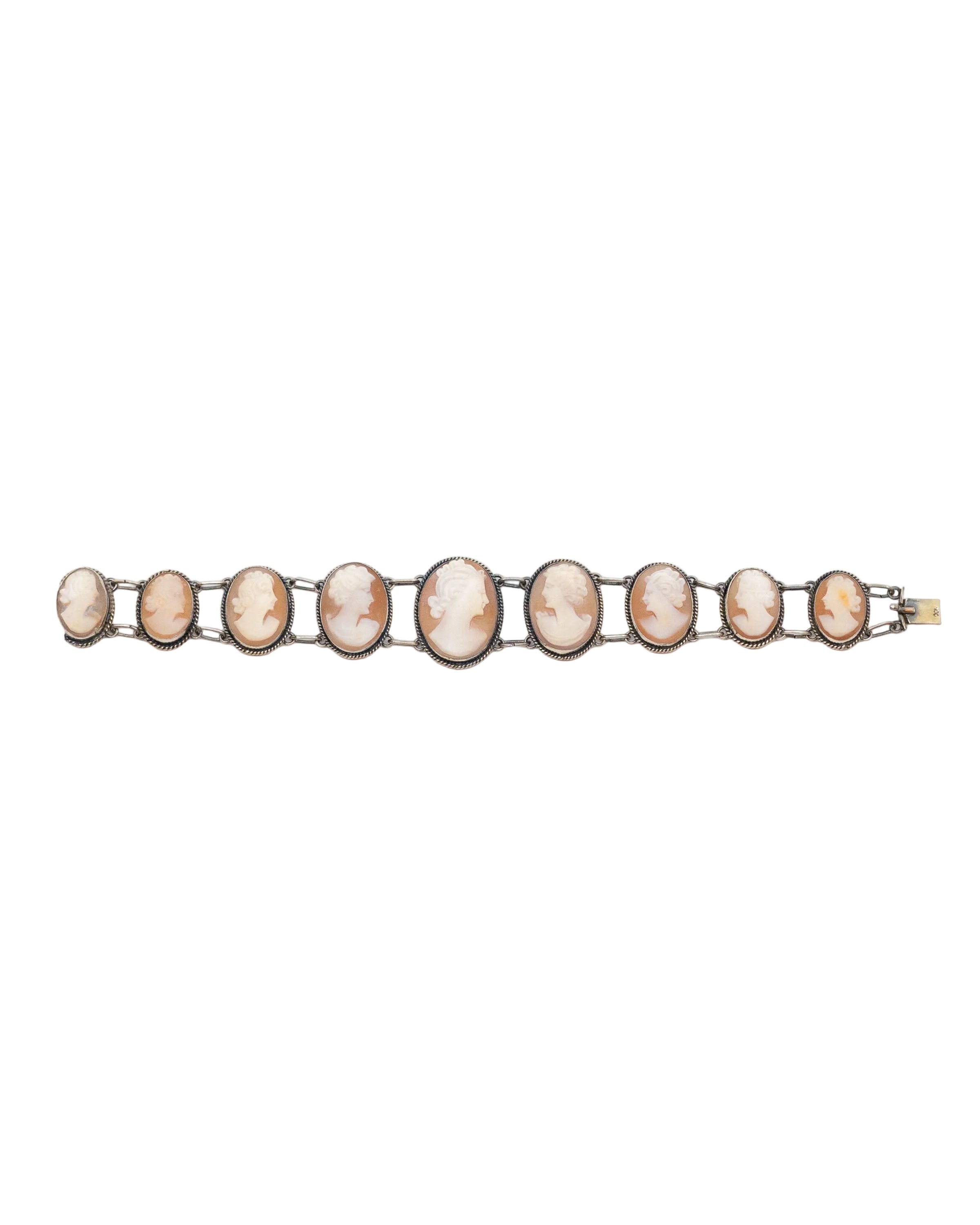 Bracelet à camées sur argent - Italie vers 1950