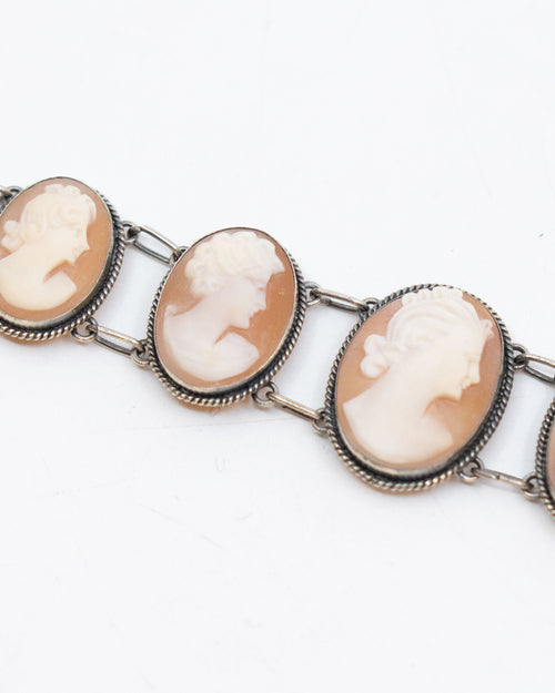 Bracelet à camées sur argent - Italie vers 1950