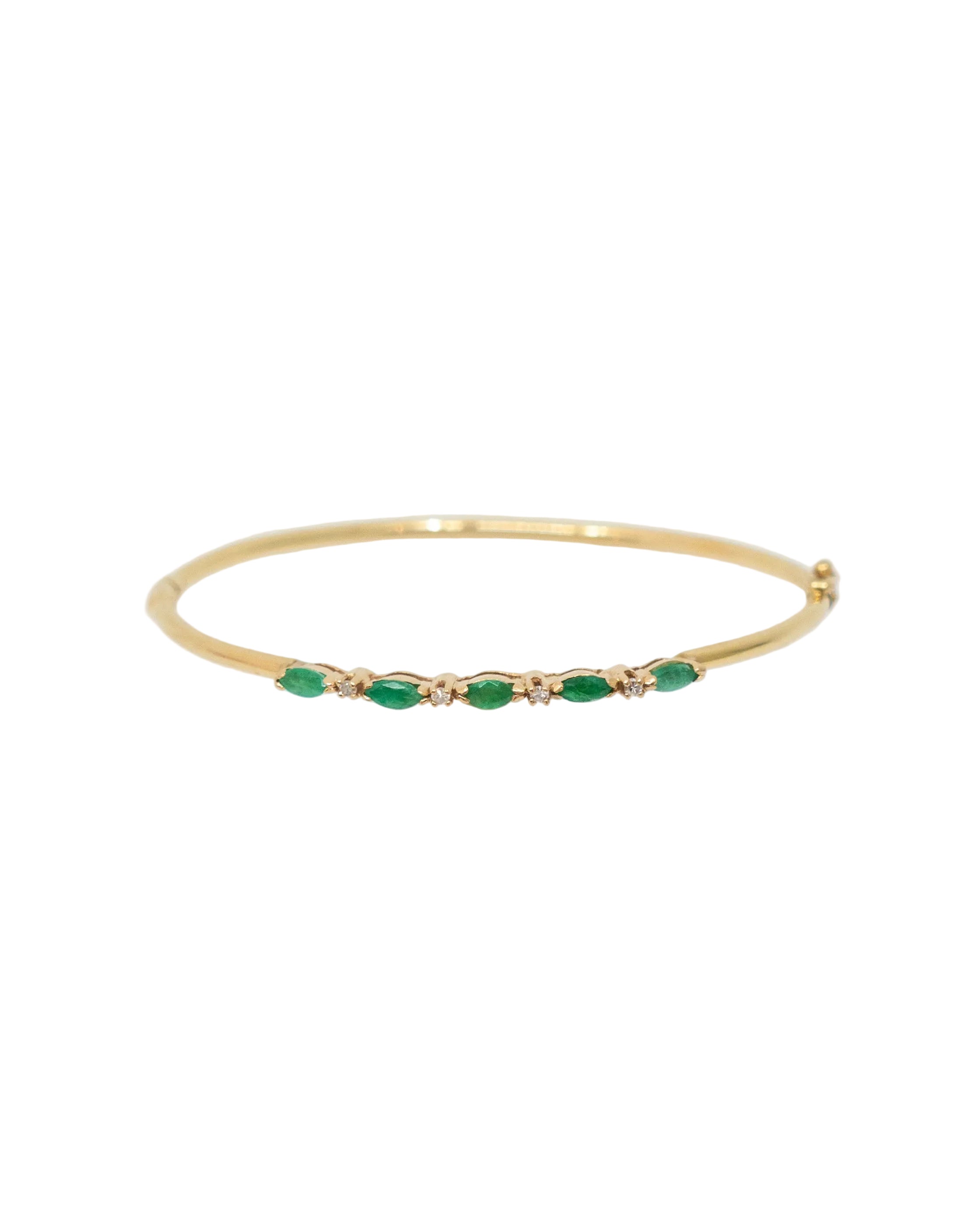 Bracelet or 14k - Émeraudes et diamants