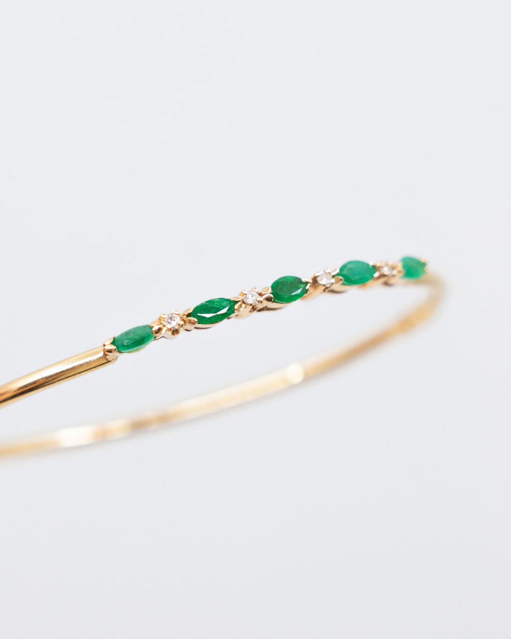 Bracelet or 14k - Émeraudes et diamants