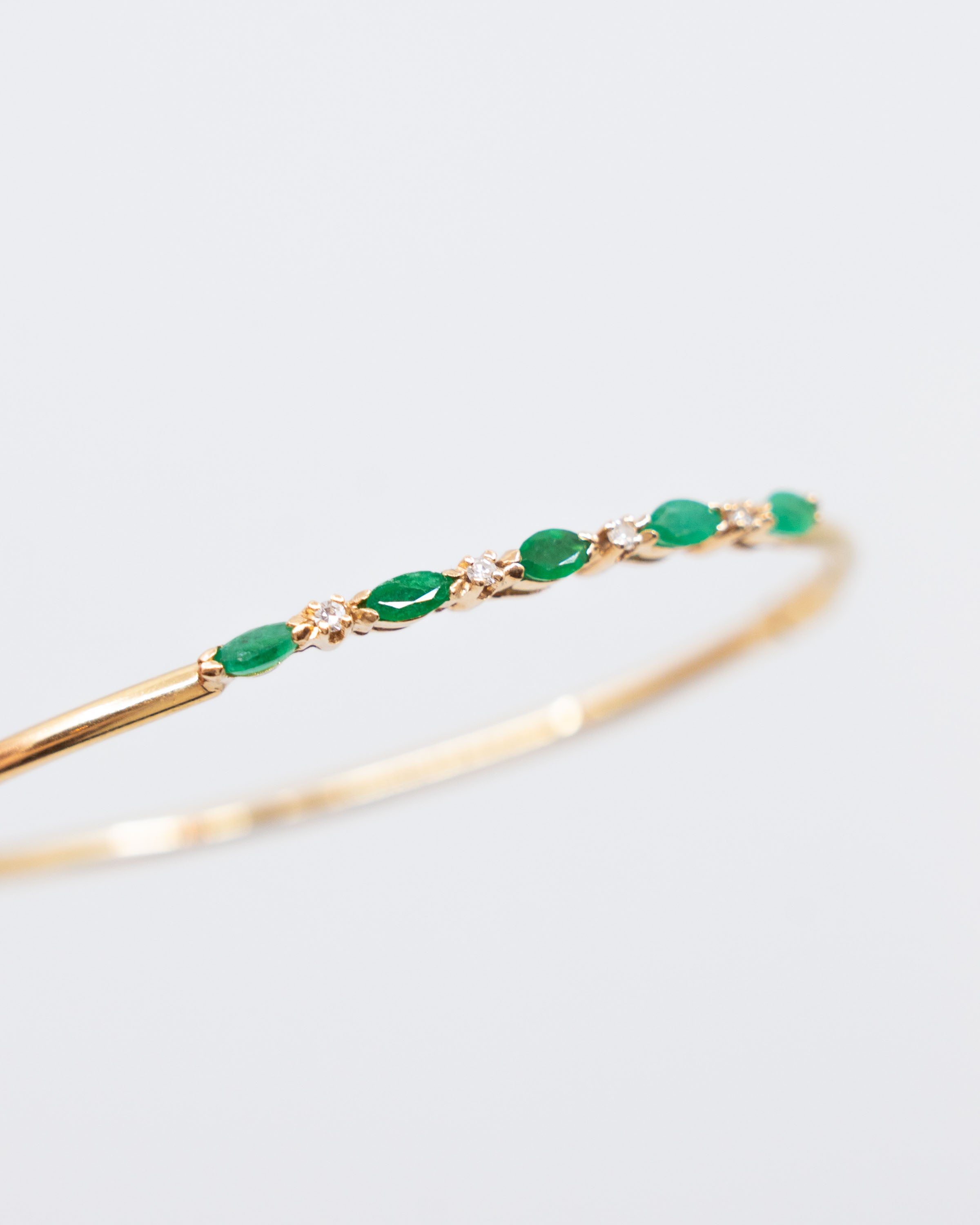 Bracelet or 14k - Émeraudes et diamants
