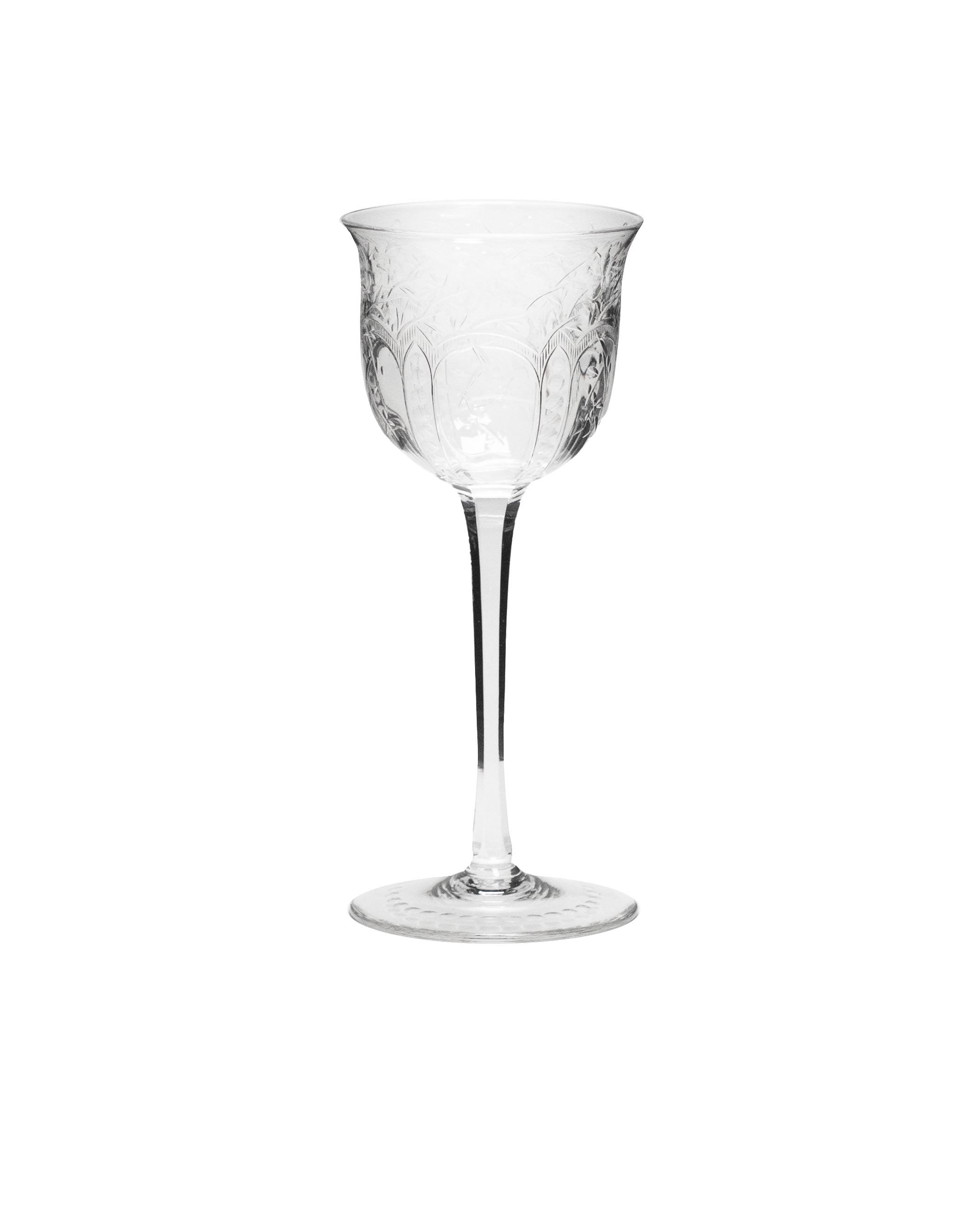 Coupes à vin en cristal Webb Corbett - Fleurs des champs