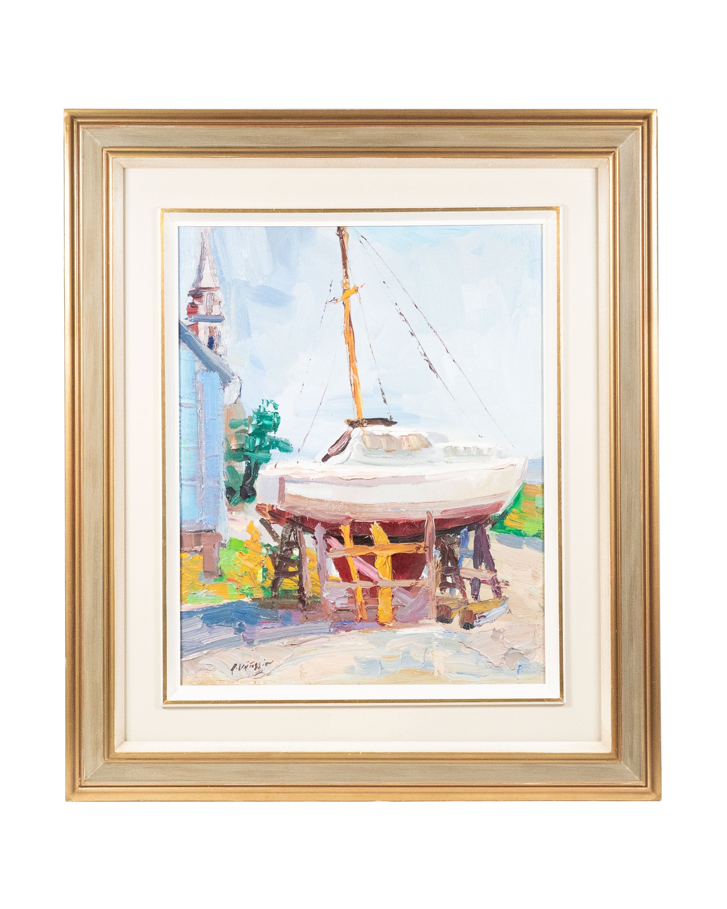 Huile sur toile de lin « Le Voilier » – Armand Tatossian