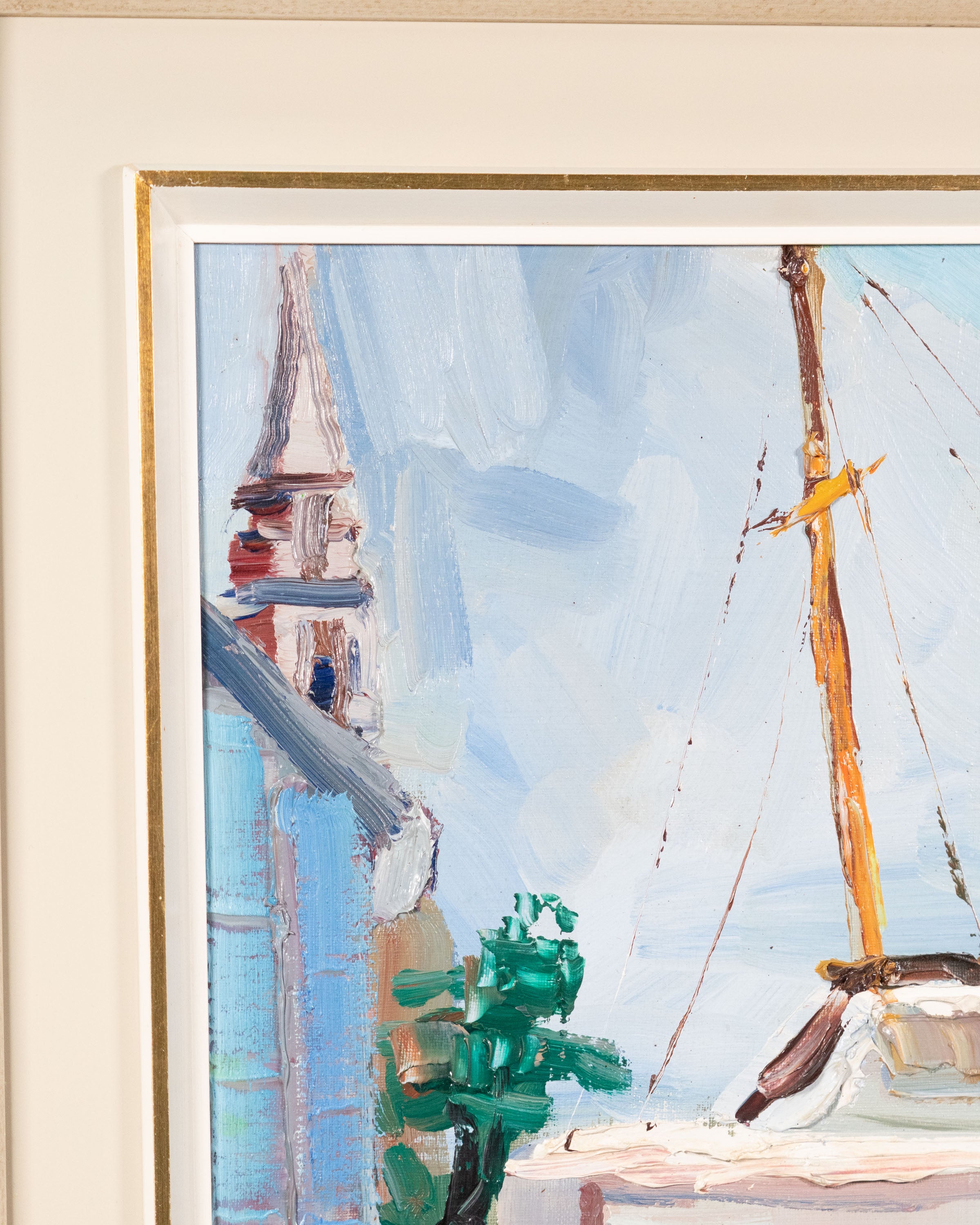 Huile sur toile de lin « Le Voilier » – Armand Tatossian