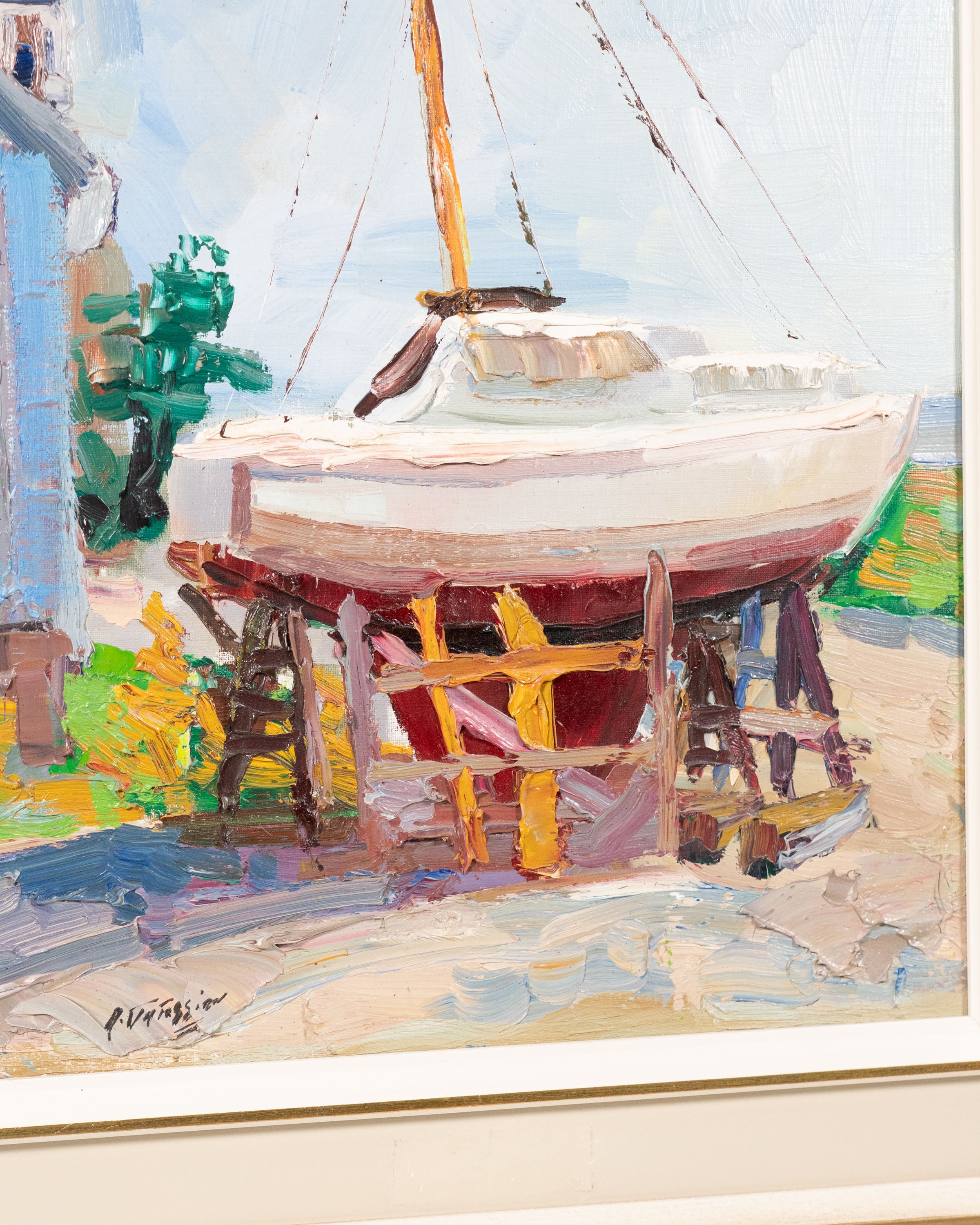 Huile sur toile de lin « Le Voilier » – Armand Tatossian