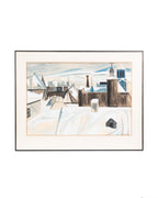 Gouache originale « Scène d'hiver à Québec » – Claude Picher (1952)