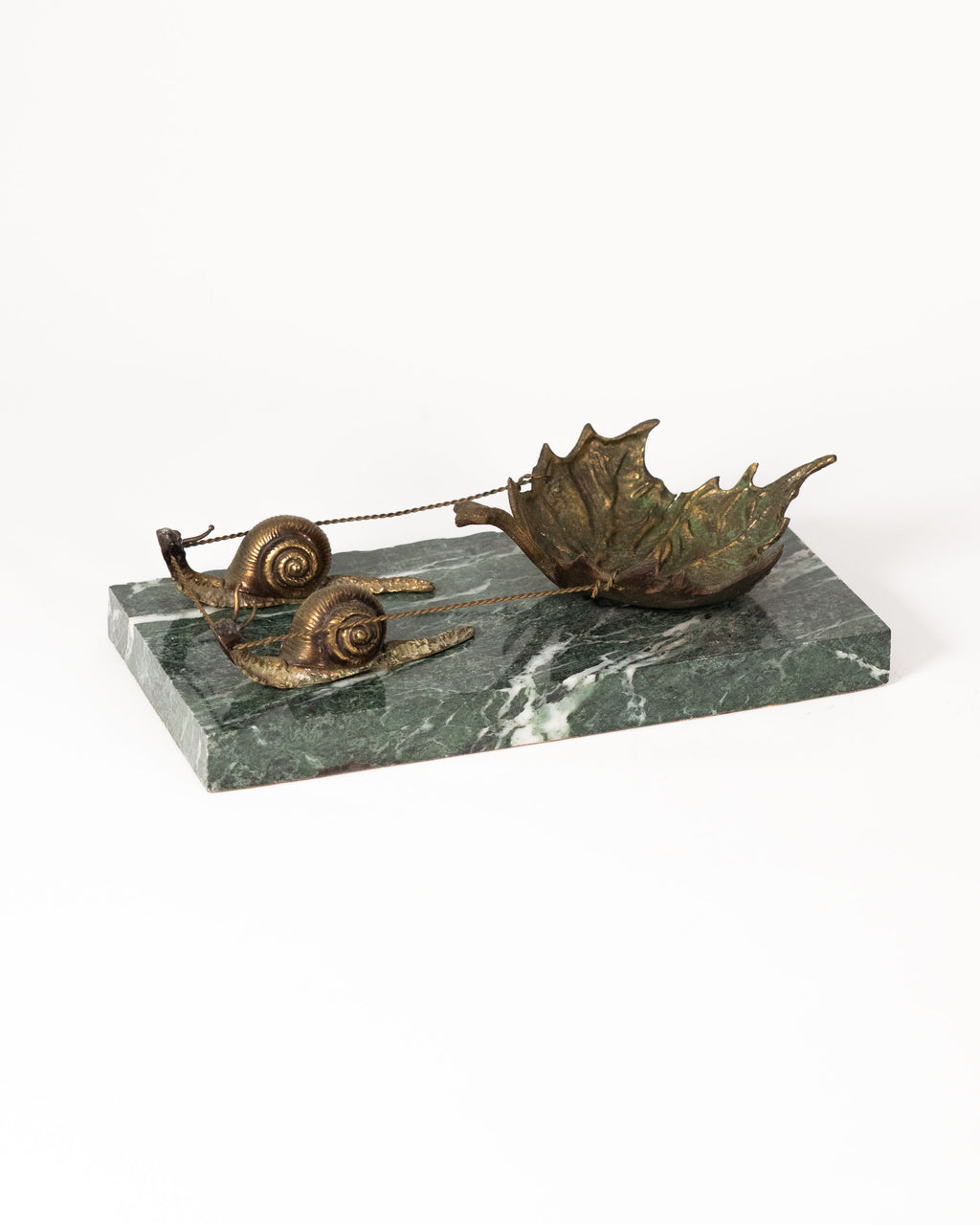 Vide-poche "escargots" en bronze et marbre - vers 1900