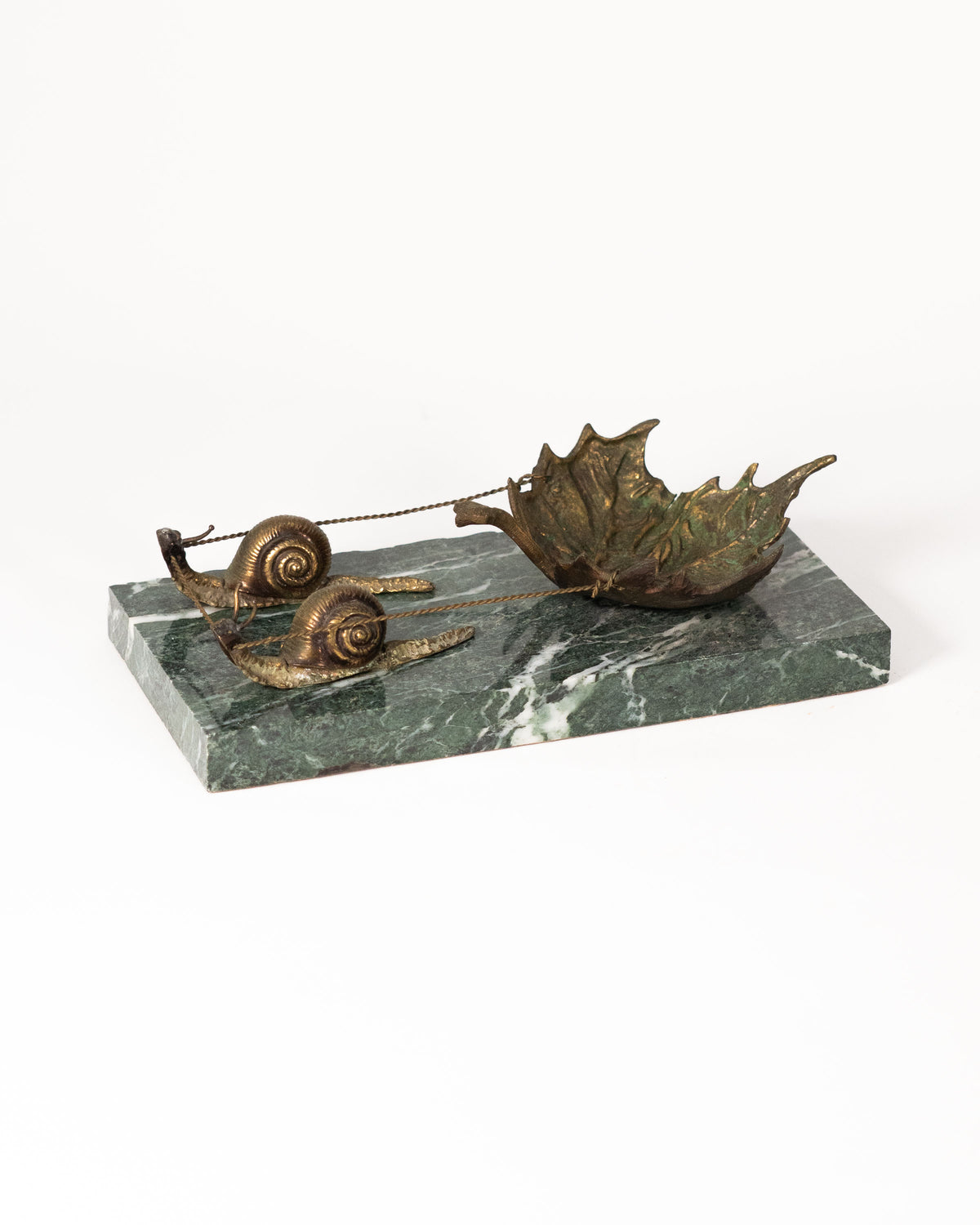 Vide-poche "escargots" en bronze et marbre - vers 1900