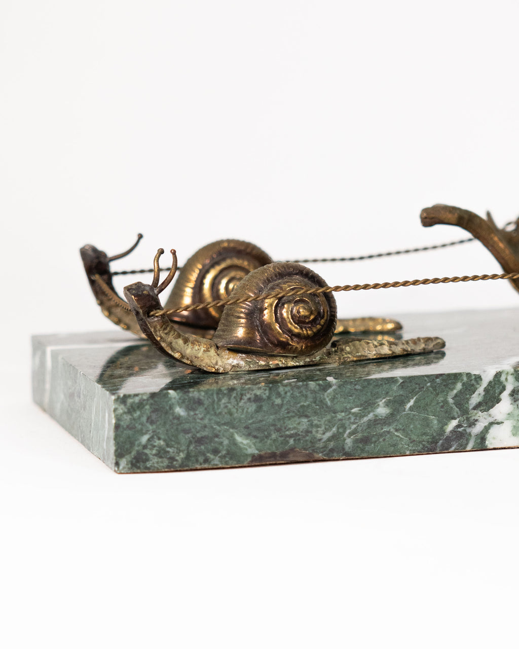 Vide-poche "escargots" en bronze et marbre - vers 1900
