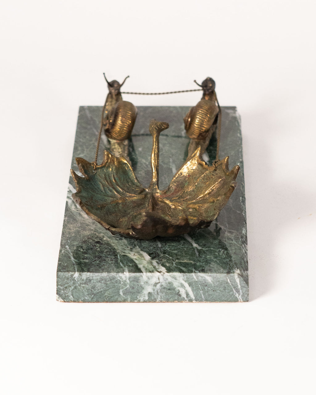 Vide-poche "escargots" en bronze et marbre - vers 1900