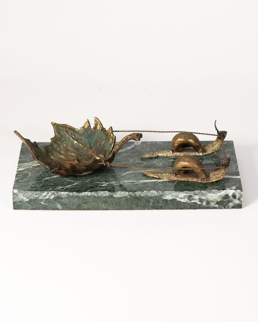 Vide-poche "escargots" en bronze et marbre - vers 1900