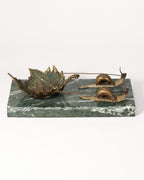 Vide-poche "escargots" en bronze et marbre - vers 1900