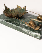 Vide-poche "escargots" en bronze et marbre - vers 1900