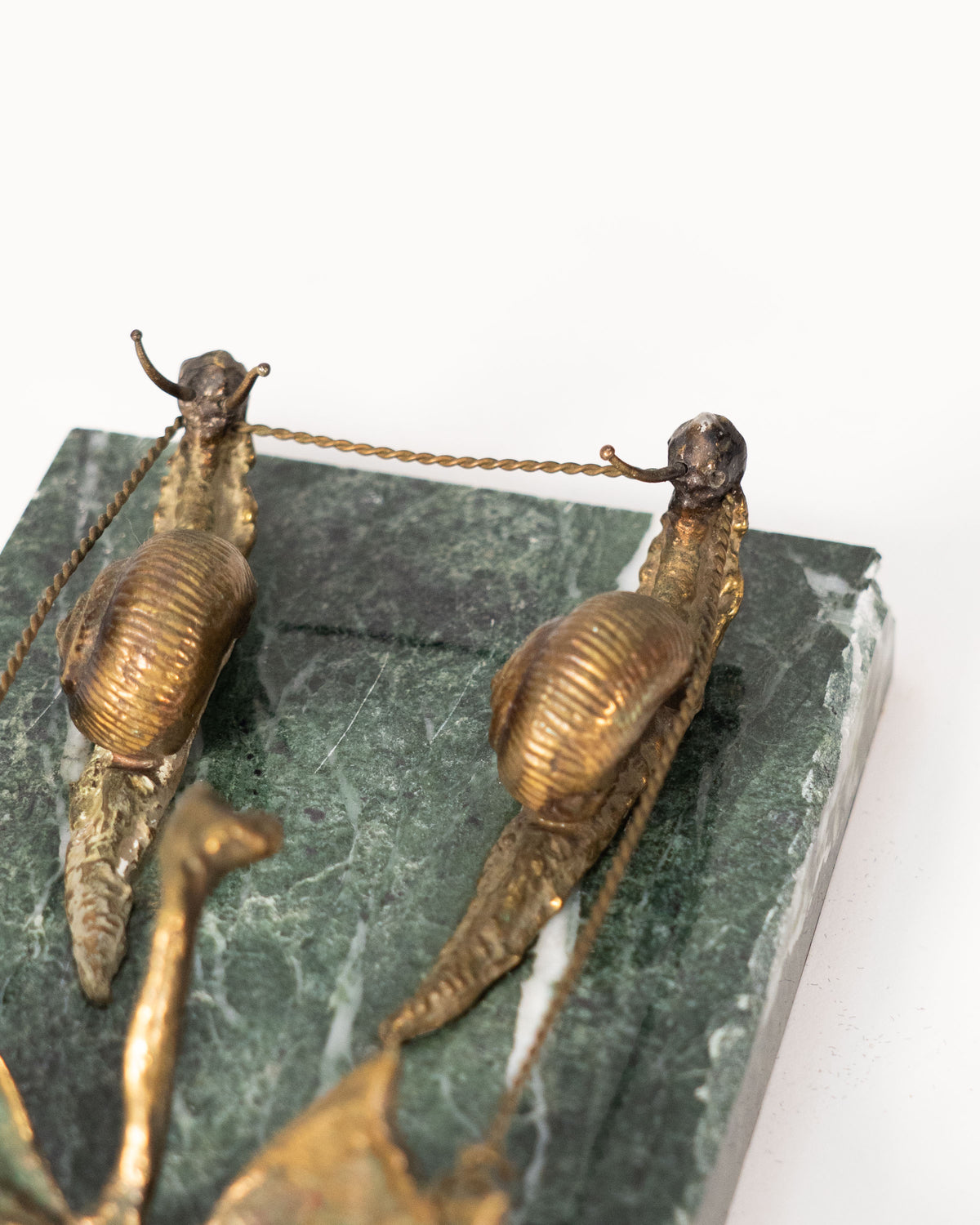 Vide-poche "escargots" en bronze et marbre - vers 1900