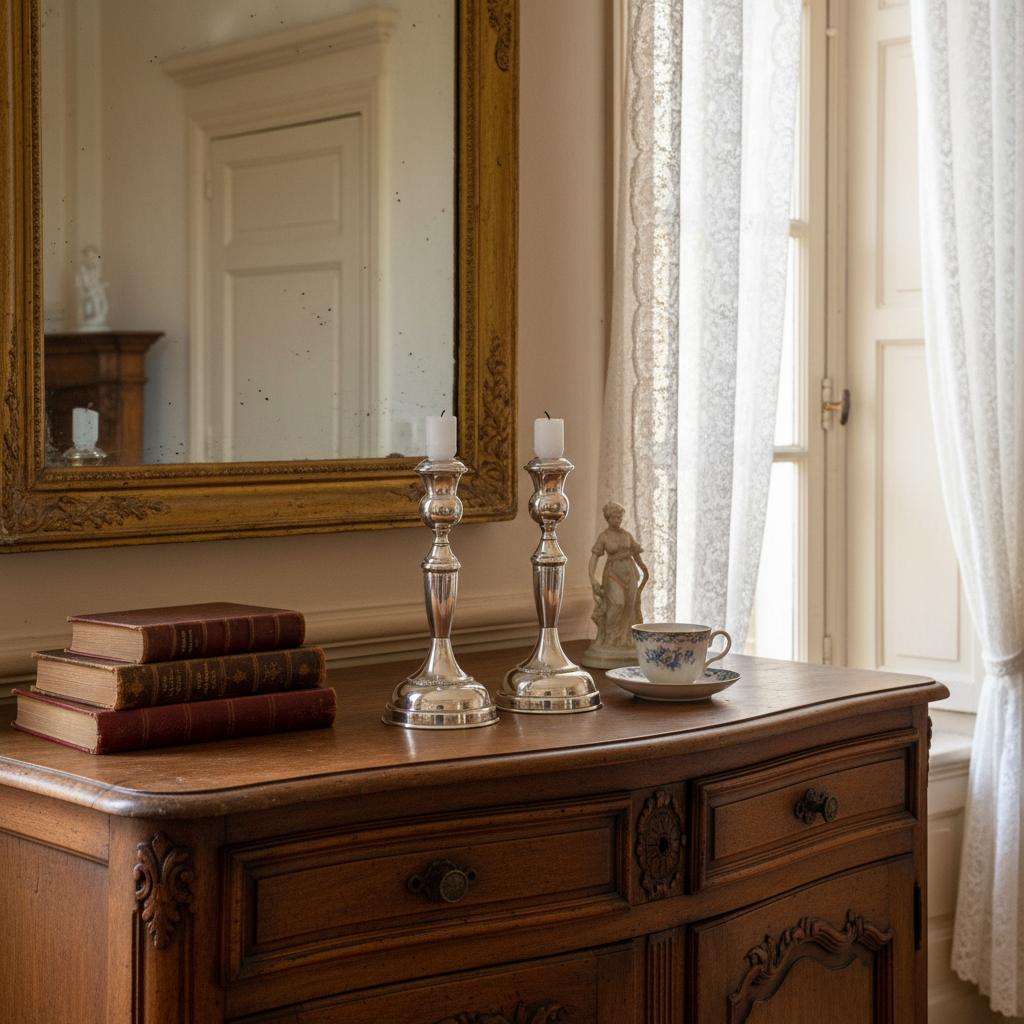 Pair of silver candlesticks